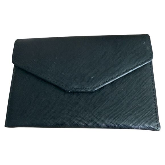 Travel Wallet Organizer Passport Holder Black Faux Leather Zoppen Style + Pen - Picture 1 of 6